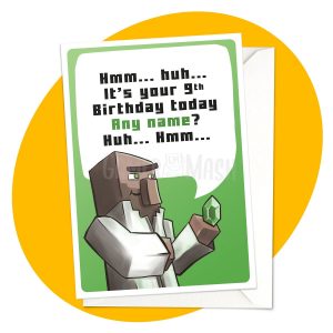 Minecraft Birthday Card Ideas Villager Speech Personalised Birthday Card Minecraft Themed Personalized Gamer Greeting Card