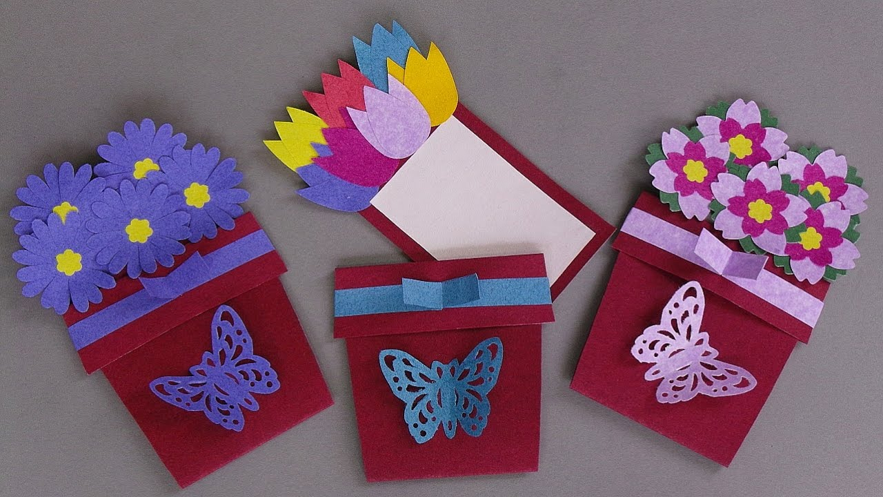 Origami Birthday Card Ideas Diy Flower Pot Card Handmade Greeting Card Making Ideas