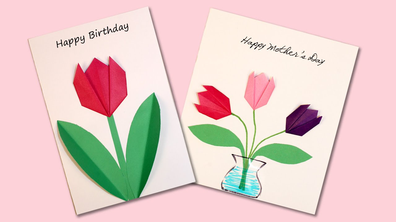 Origami Birthday Card Ideas Easy Origami Flower Cards
