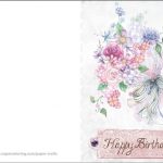 Outstanding Printable Happy Birthday Cards Happy Birthday Card With Flowers Paper Craft printable happy birthday cards|craftsite.info