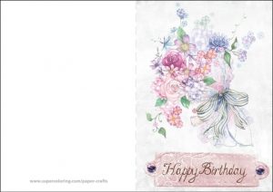 Outstanding Printable Happy Birthday Cards Happy Birthday Card With Flowers Paper Craft printable happy birthday cards|craftsite.info