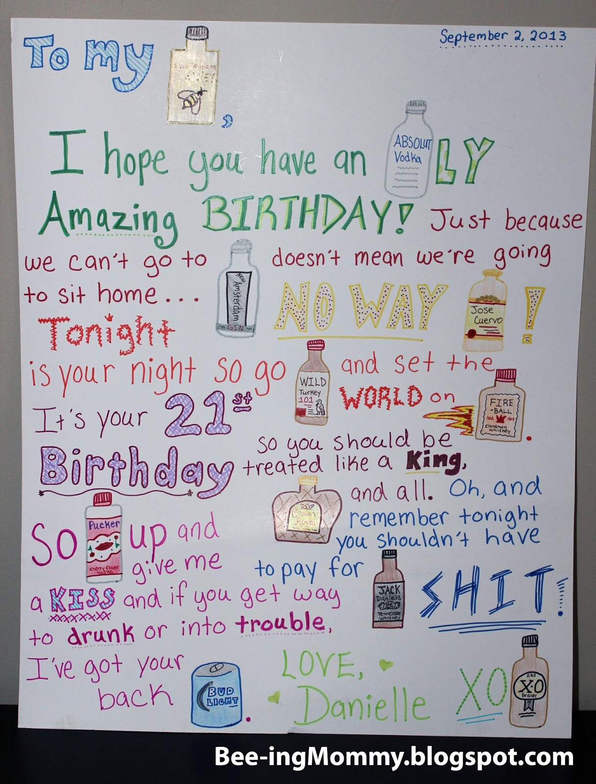 Poster Birthday Card Ideas Mini Liquor Bottle Story 21st Birthday Gift