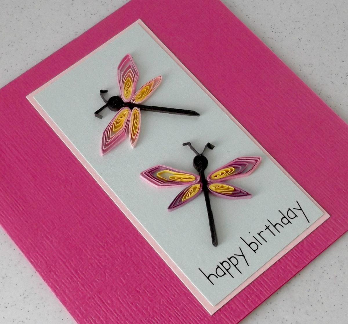 Quilling Birthday Cards Ideas Quilled Dragonfly Handmade Birthday Card Lovely Birthday Cards