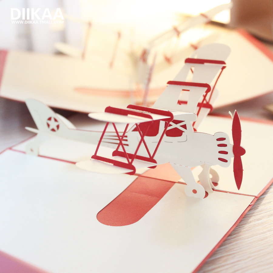 Romantic Birthday Card Ideas Buy Aircraft Stereoscopic 3d Handmade Greeting Cards Folded Paper