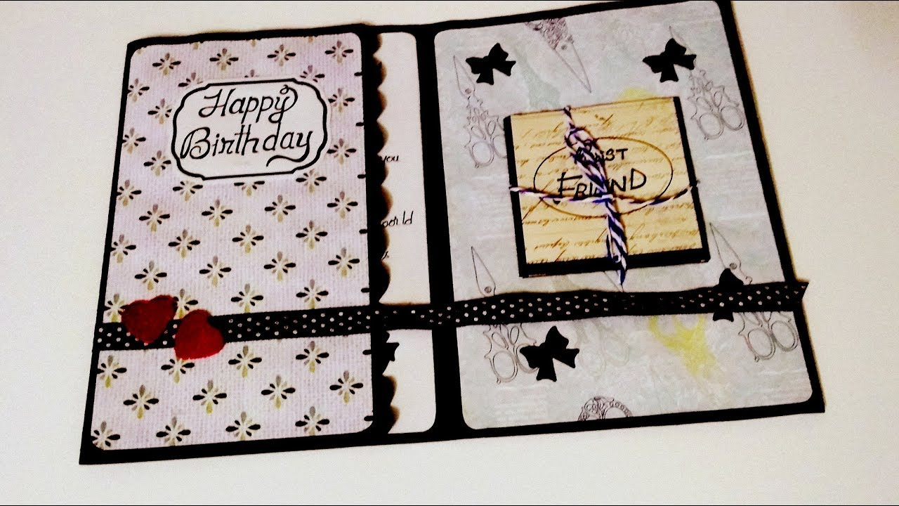 Scrapbooking Birthday Card Ideas Handmade Birthday Card Idea For Friend Complete Tutorial