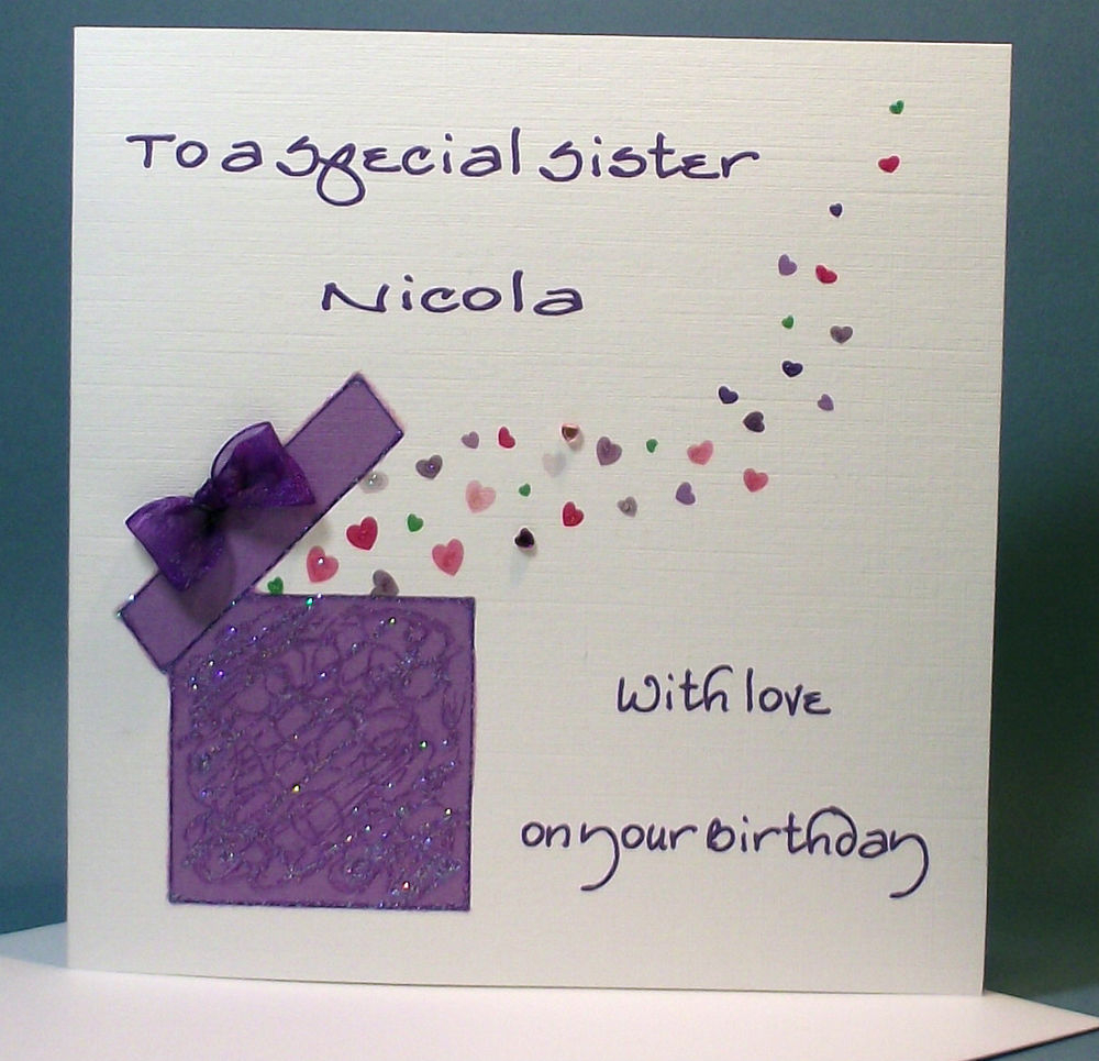Simple Handmade Birthday Card Ideas Simple Sister Birthday Card Design With Gift Box Embellishment