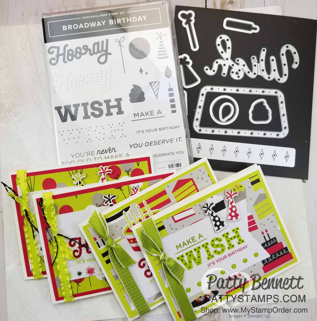 Stampin Up Birthday Cards Ideas Broadway Bound Suite Make A Wish Birthday Cards Patty Stamps