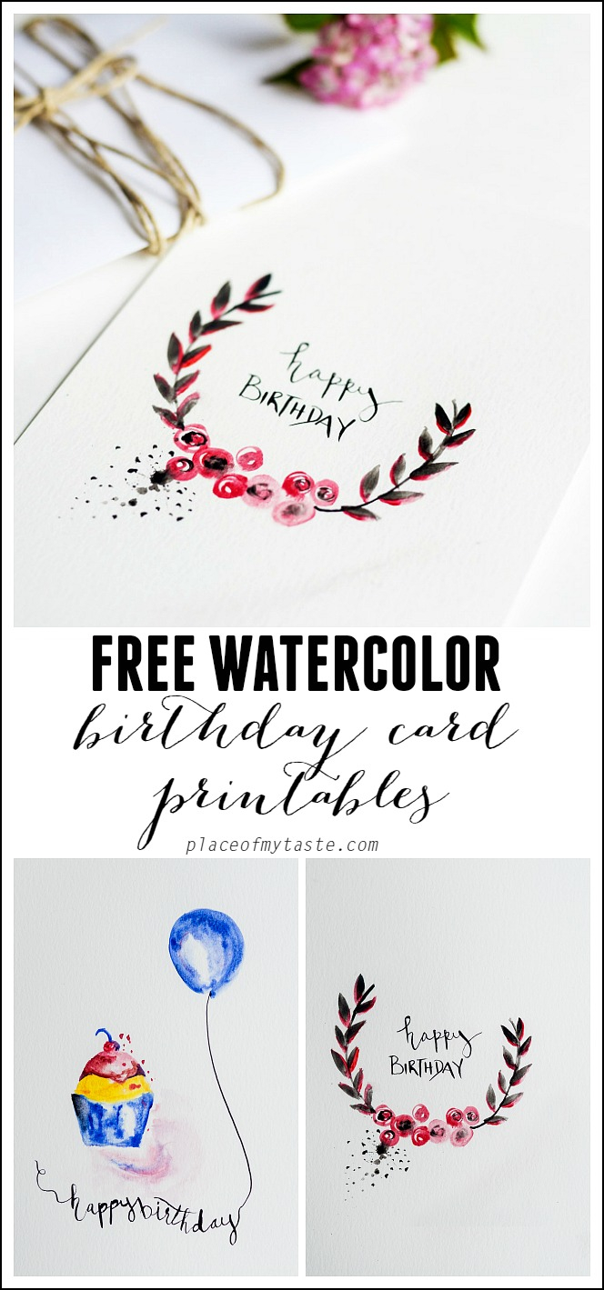 Watercolor Birthday Card Ideas Free Watercolor Birthday Card Printables Capturing Joy With